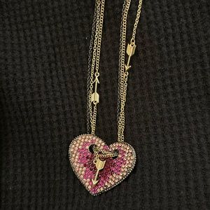 Betsey Johnson long, sparkly pink necklace!
